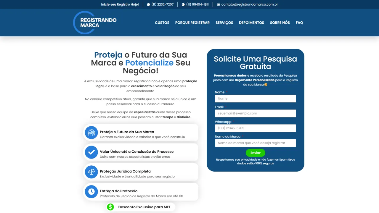 Screenshot of Registrando Marca, image 1 of 7